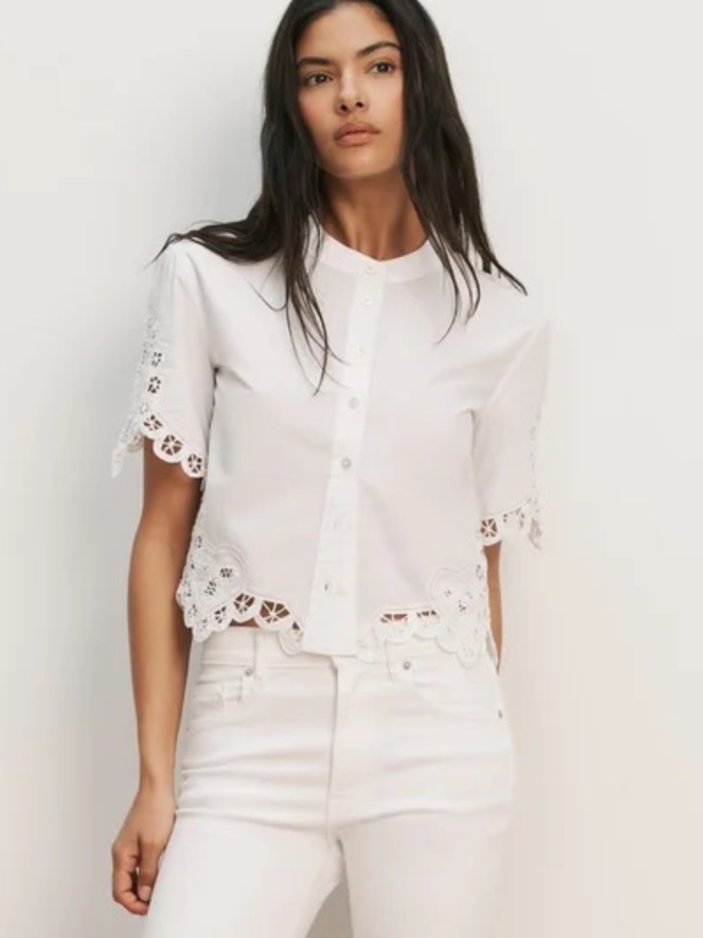 NWT Veronica Beard Aleck Shirt in White Size 2